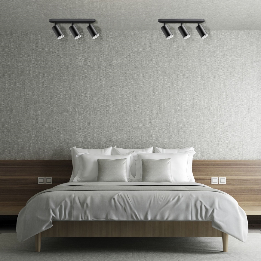 Foco LED RGBW regulable para baño TURYN 3xGU10/6W/230V 3000K Wi-Fi IP44 negro