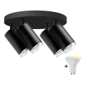 Foco empotrable LED RGBW regulable para baño TURYN 4xGU10/6,5W/230V 2700-6500K Wi-Fi IP44 negro