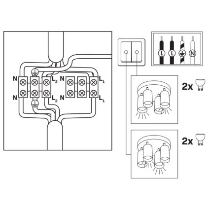 Foco LED RGBW regulable para baño TURYN 4xGU10/6,5W/230V 2700-6500K Wi-Fi IP44 blanco