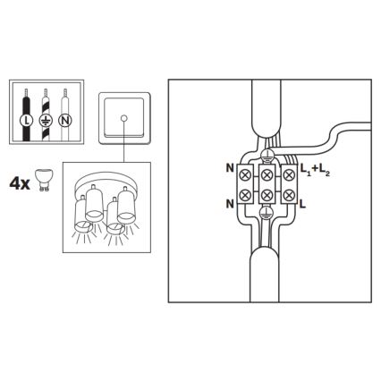 Foco LED RGBW regulable para baño TURYN 4xGU10/6,5W/230V 2700-6500K Wi-Fi IP44 blanco