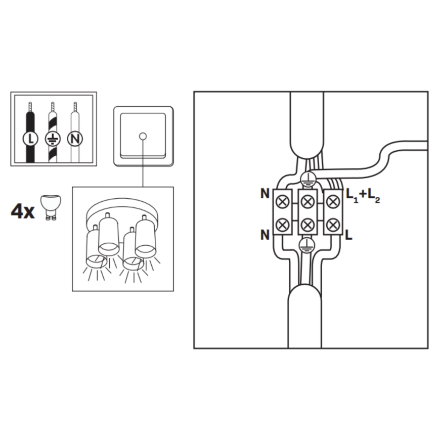 Foco LED RGBW regulable para baño TURYN 4xGU10/6,5W/230V 2700-6500K Wi-Fi IP44 blanco