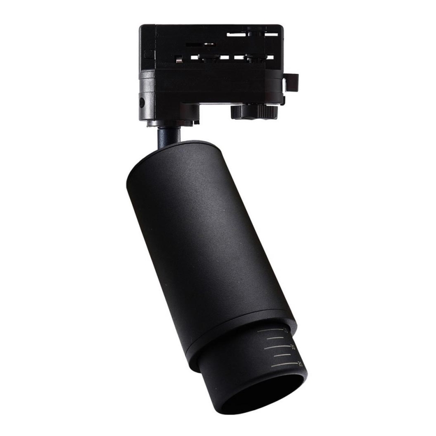 Foco empotrable para sistema trifásico en carril MICA 1xGU10/25W/230V negro