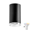 Foco empotrado LED RGBW regulable para baño TURYN 1xGU10/6W/230V 3000K Wi-Fi IP44 negro