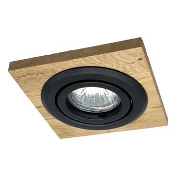 Foco empotrado TOBBY 1xGU10/20W/230V 11,5x11,5 cm roble/negro