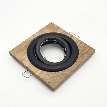 Foco empotrado TOBBY 1xGU10/20W/230V 11,5x11,5 cm roble/negro