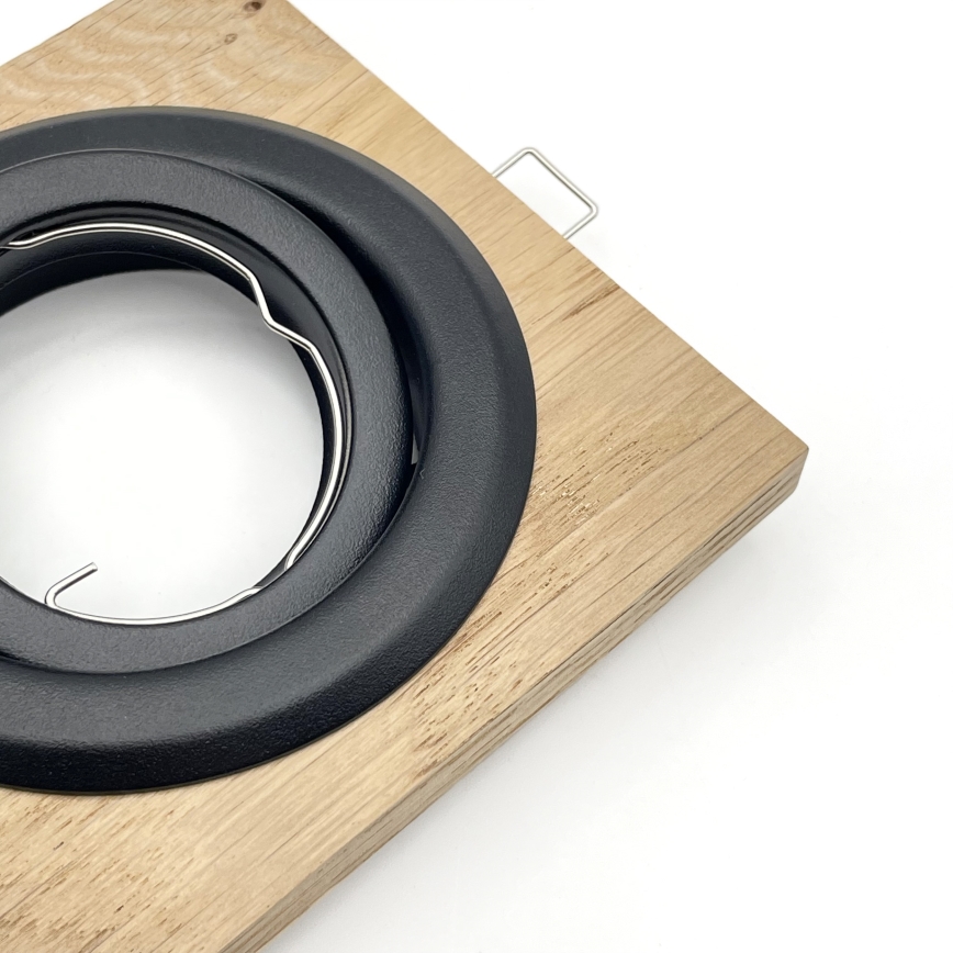 Foco empotrado TOBBY 1xGU10/20W/230V 11,5x11,5 cm roble/negro