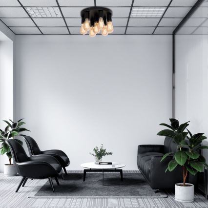 Foco FILO 7xE27/60W/230V negro