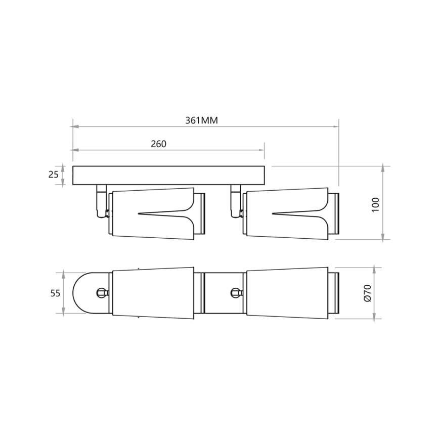 Foco FLOWER 2xGU10/8W/230V negro