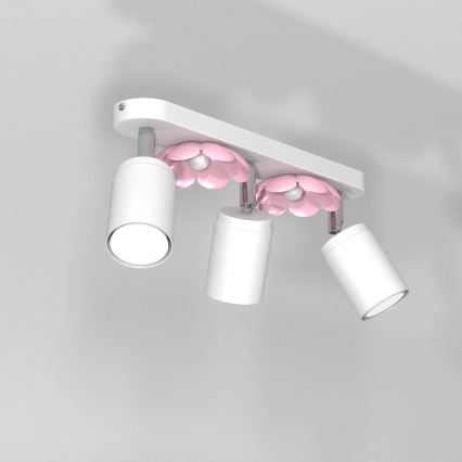 Foco FLOWER 3xGU10/8W/230V blanco