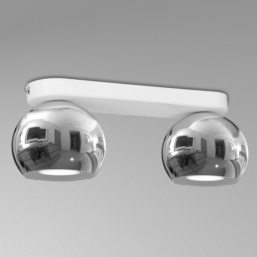 Foco GALAXY 2xGU10/8W/230V blanco/cromo brillante