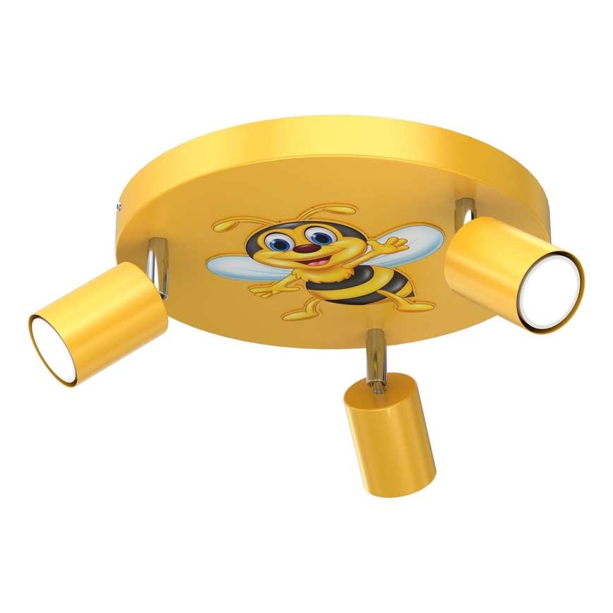 Foco infantil FUN 3xGU10/8W/230V amarillo/abeja