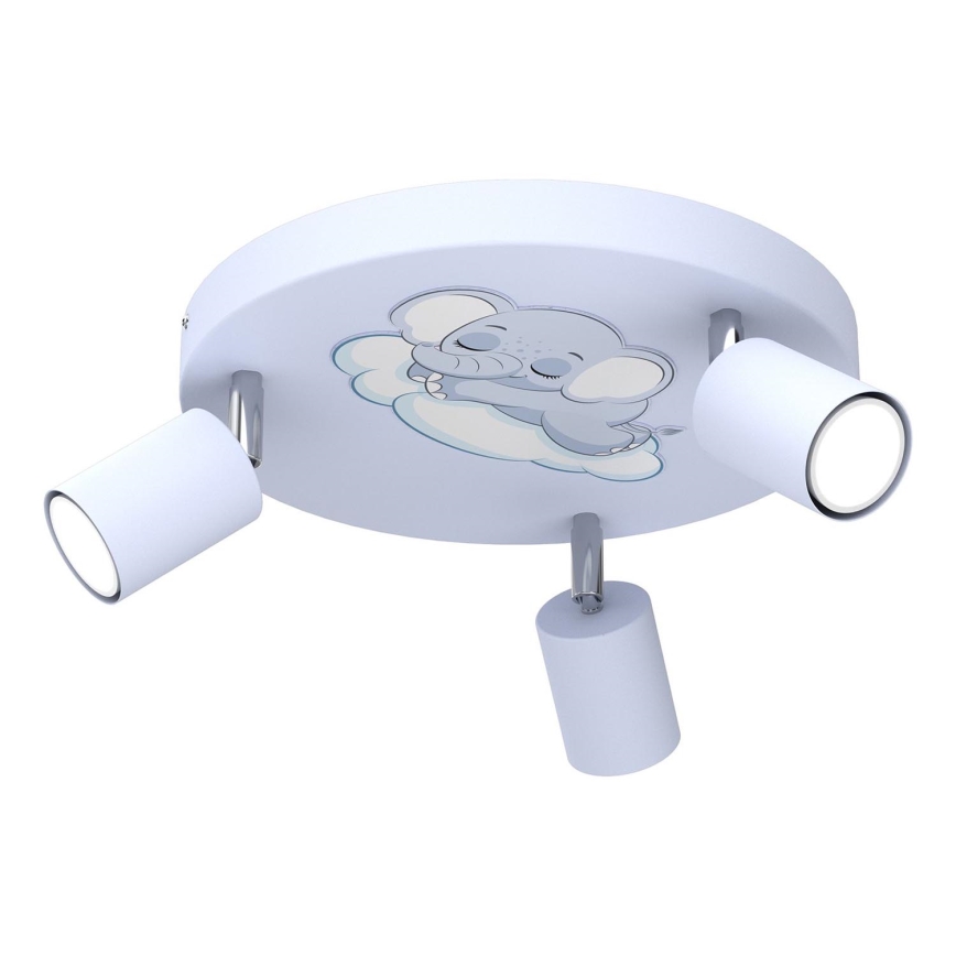 Foco infantil FUN 3xGU10/8W/230V azul/elefante