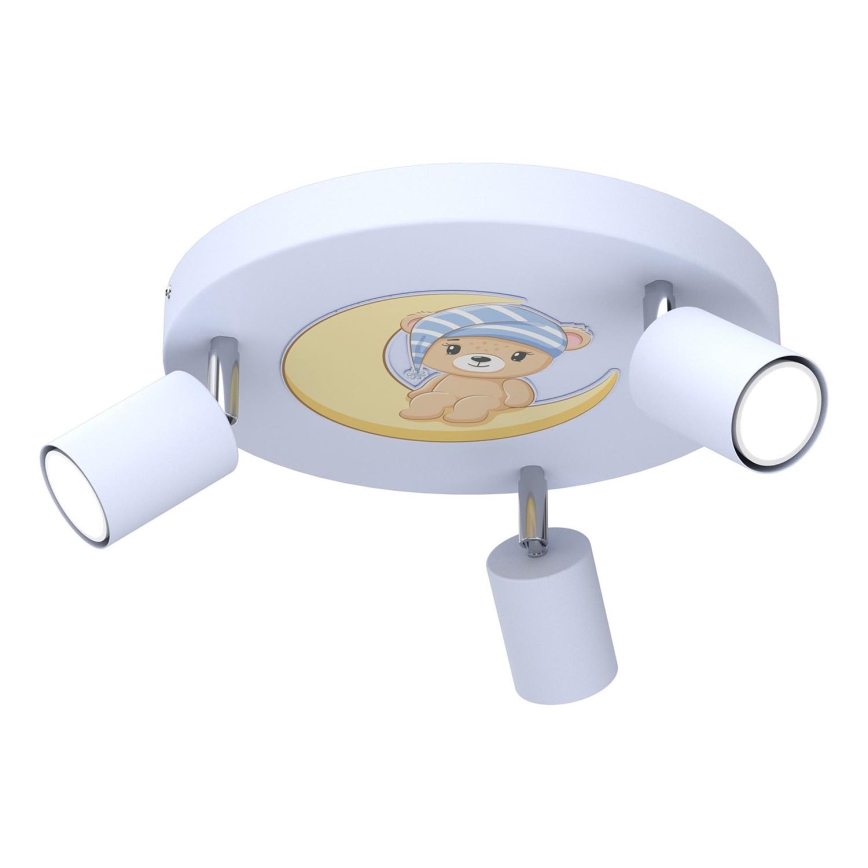 Foco infantil FUN 3xGU10/8W/230V azul/osito