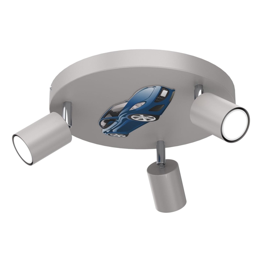Foco infantil FUN 3xGU10/8W/230V gris/coche