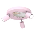 Foco infantil FUN 3xGU10/8W/230V rosa/ovejas