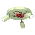 Foco infantil FUN 3xGU10/8W/230V verde/mariquita