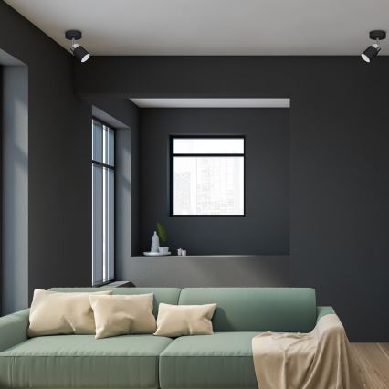 Foco JOKER 1xGU10/25W/230V negro/cromo brillante