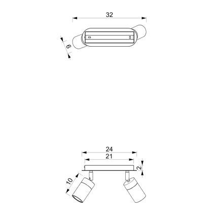 Foco JOKER 2xGU10/25W/230V azul/dorado
