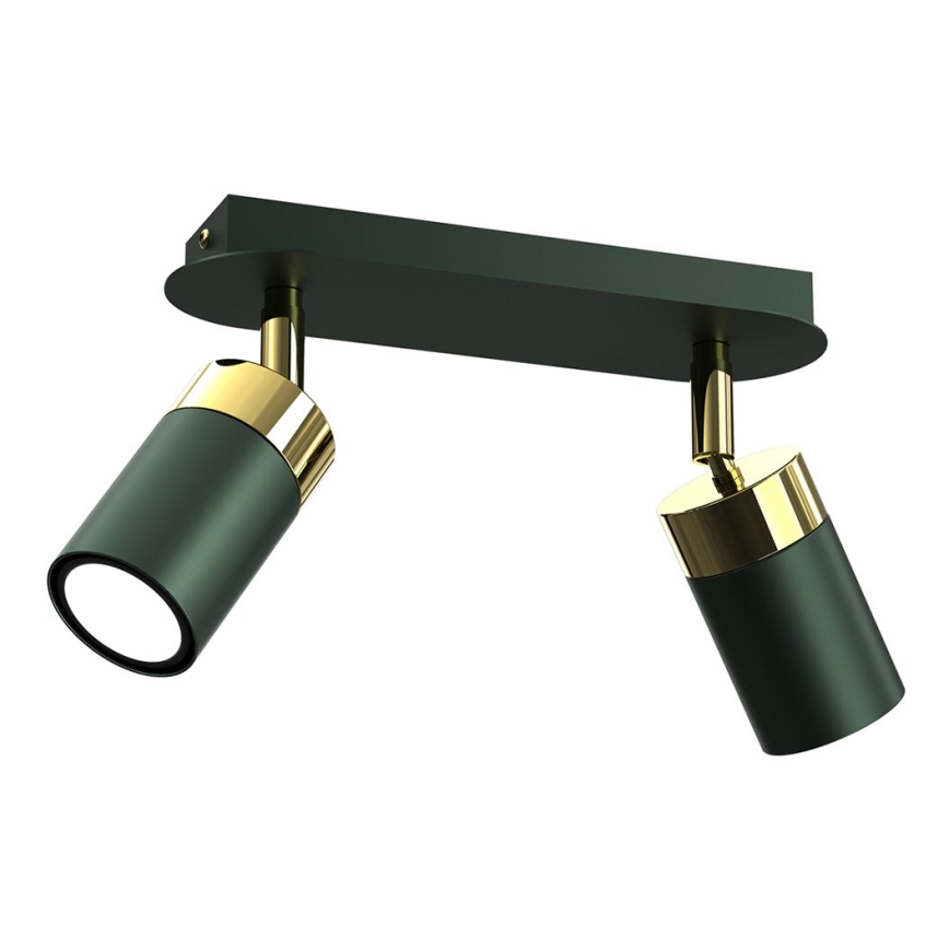 Foco JOKER 2xGU10/25W/230V verde/dorado