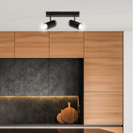Foco LAGOS 2xGU10/15W/230V negro/marrón