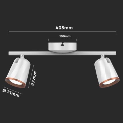 Foco LED 2xLED/5W/230V 3000K blanco