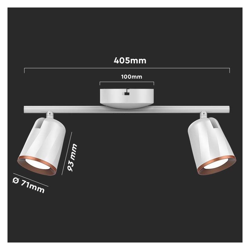 Foco LED 2xLED/5W/230V 3000K blanco