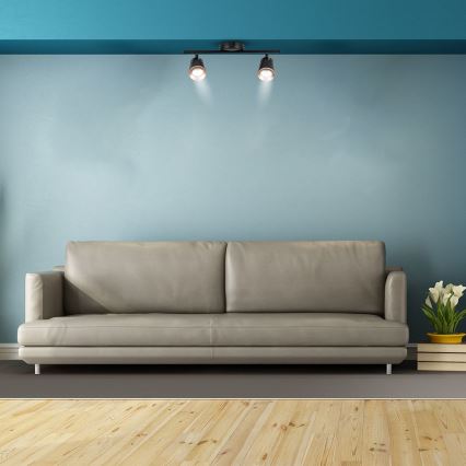 Foco LED 2xLED/5W/230V 3000K negro