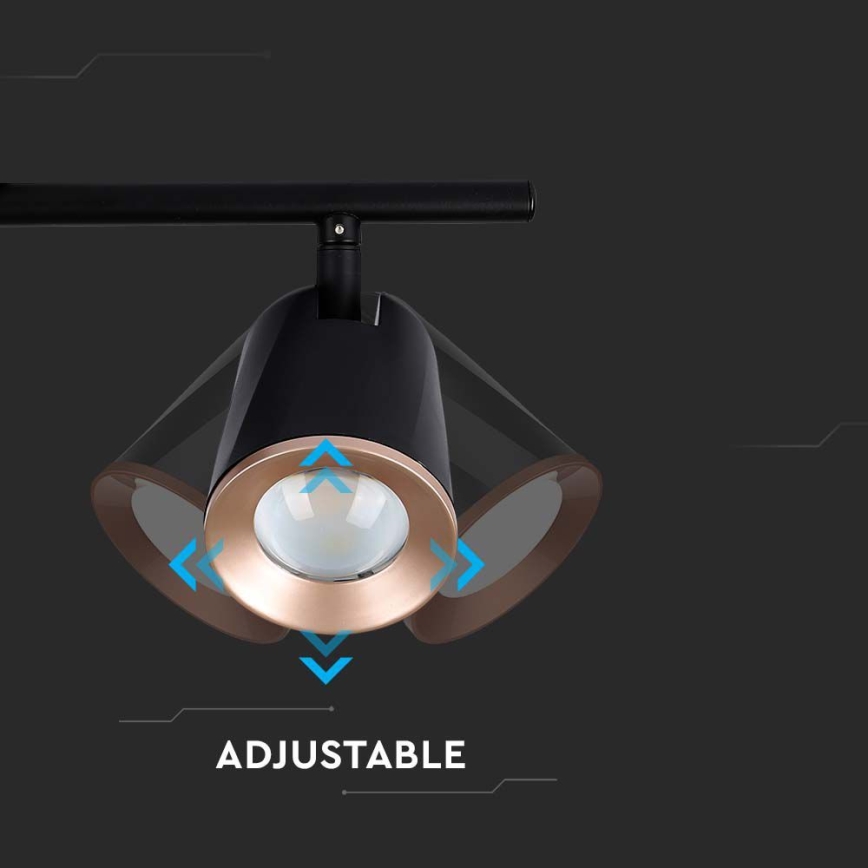 Foco LED 2xLED/5W/230V 3000K negro