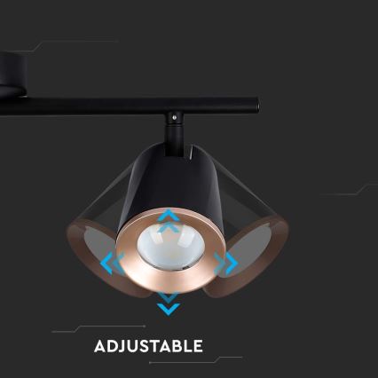 Foco LED 3xLED/5W/230V 4000K negro