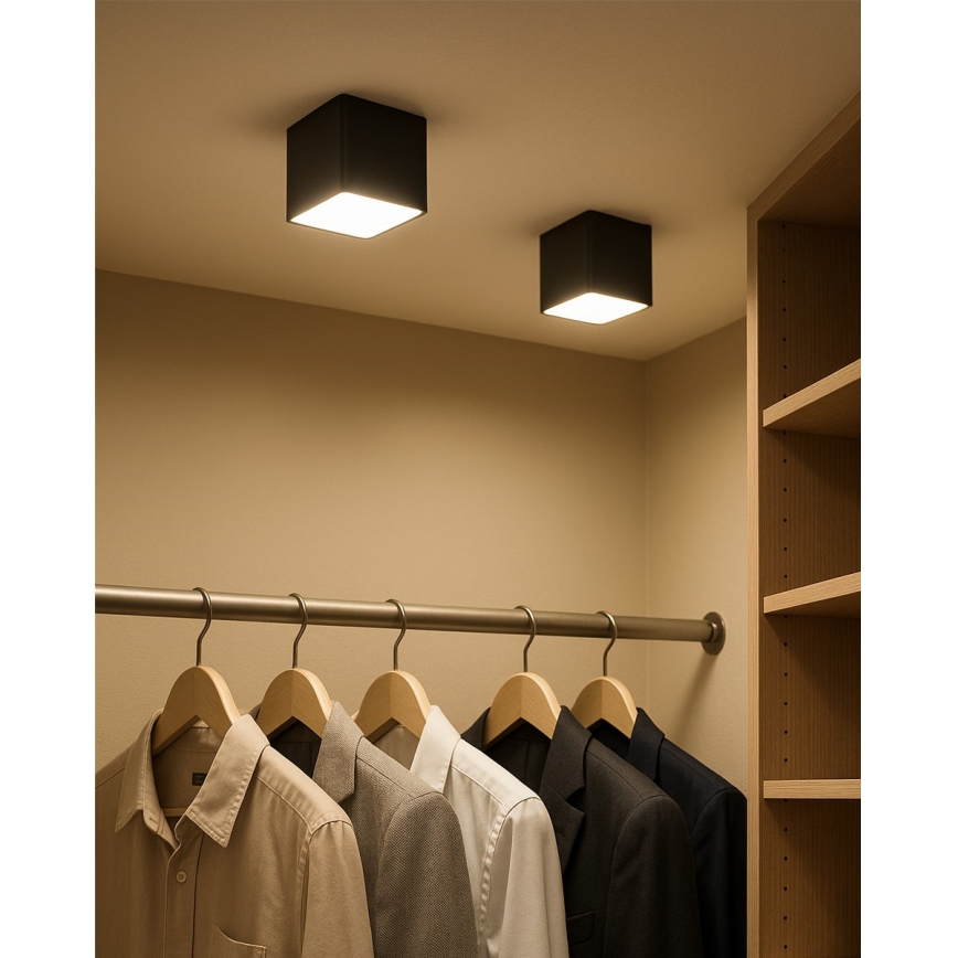Foco LED/5W/230V 3000/4000/6400K 7,5x7,5 cm negro