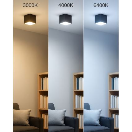 Foco LED/5W/230V 3000/4000/6400K 7,5x7,5 cm negro