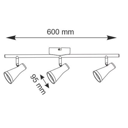 Foco LED BERG 3xLED/4,2W/230V negro