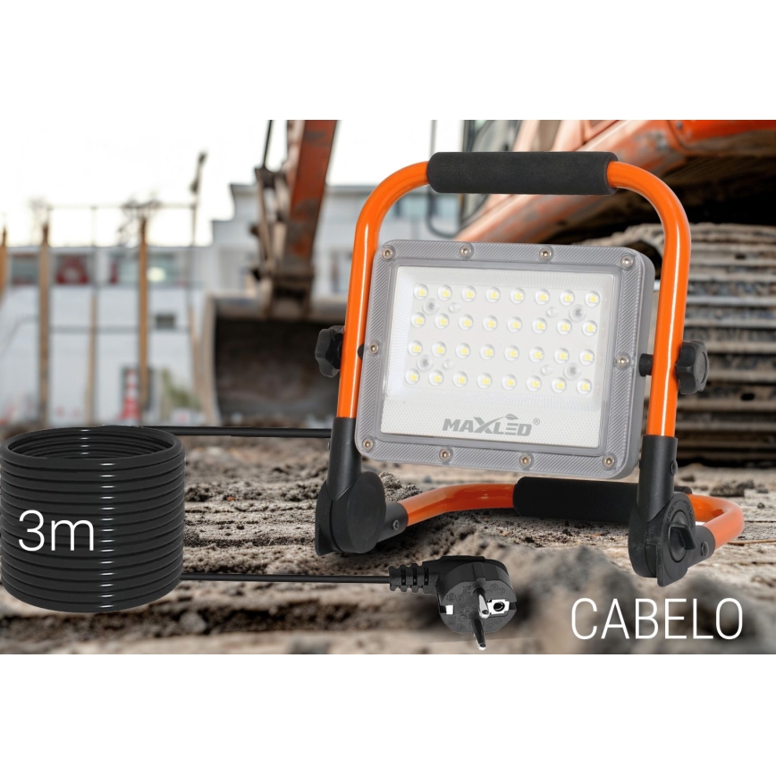 Foco LED con soporte LED/50W/230V 5000K IP65 color naranja