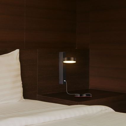 Foco LED de pared con puerto USB LED/8W/230V 3000K