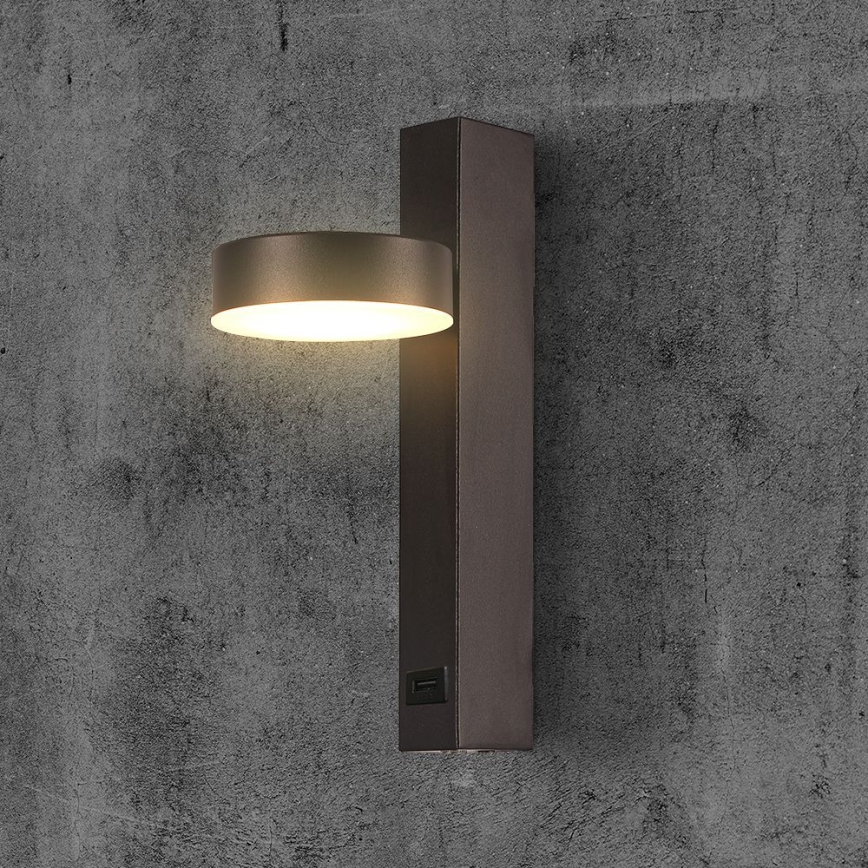 Foco LED de pared con puerto USB LED/8W/230V 3000K