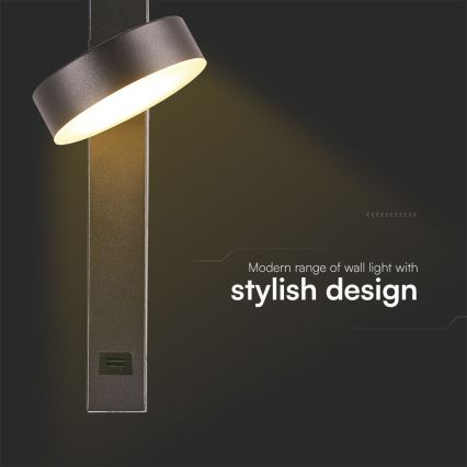 Foco LED de pared con puerto USB LED/8W/230V 3000K