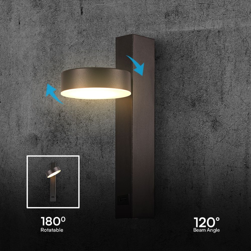 Foco LED de pared con puerto USB LED/8W/230V 3000K