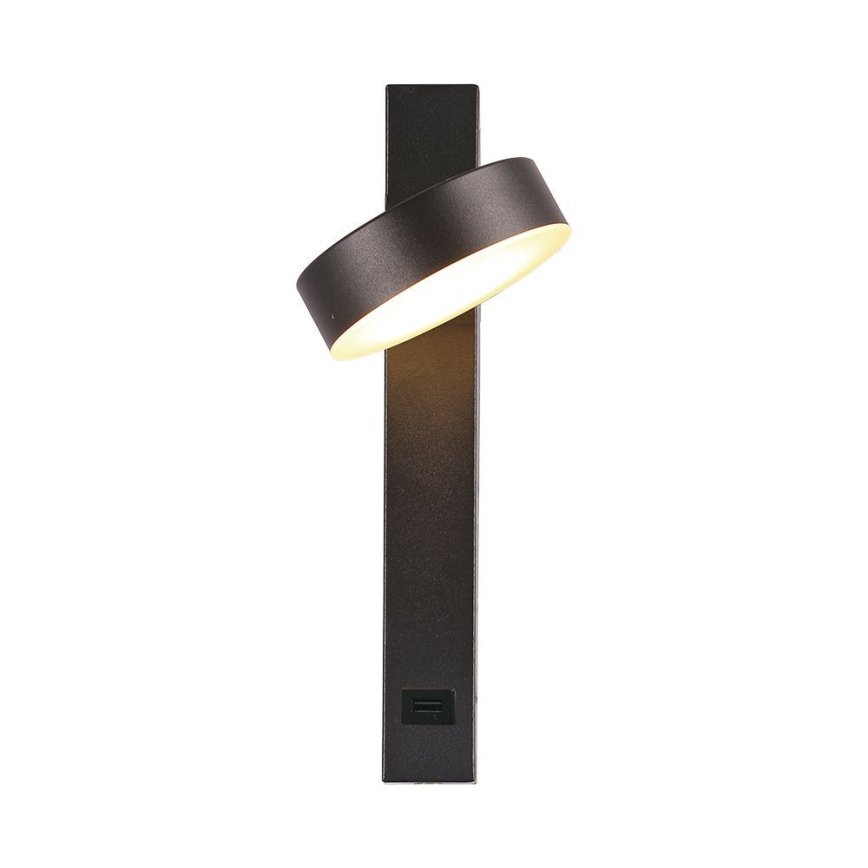 Foco LED de pared con puerto USB LED/8W/230V 3000K