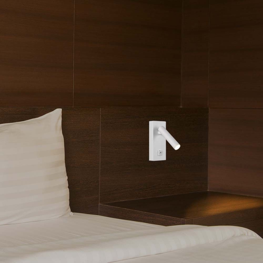 Foco LED de pared con interruptor LED/2W/230V 3000K blanco+