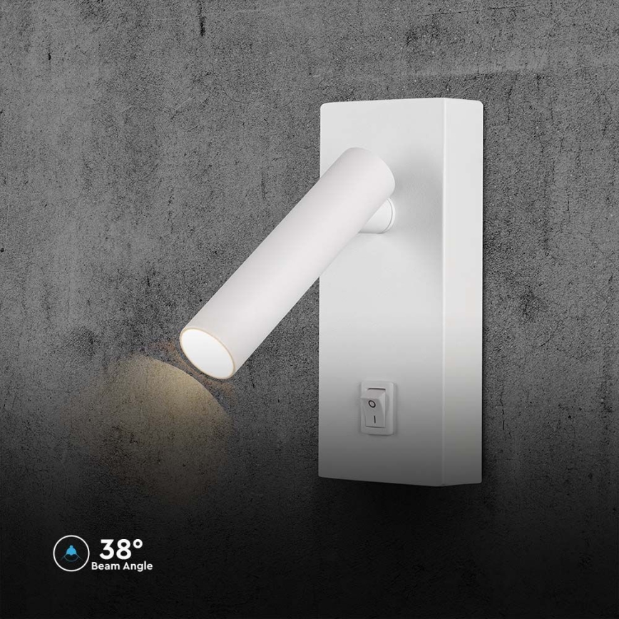 Foco LED de pared con interruptor LED/2W/230V 3000K blanco+