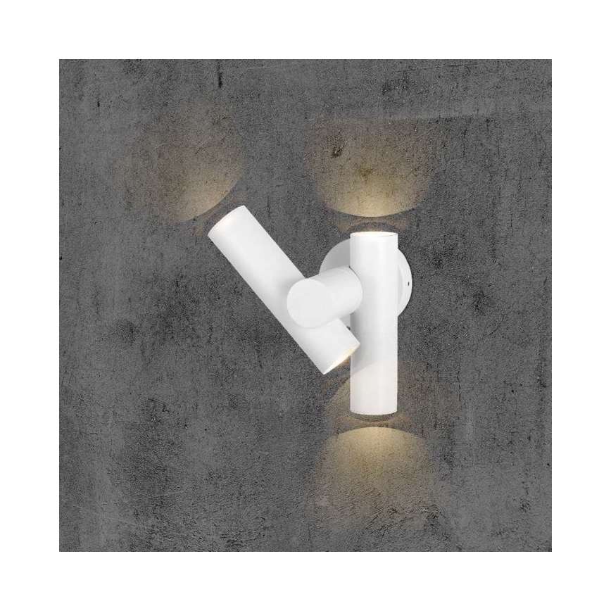 Foco LED de pared para exteriores 2xLED/3W/230V 3000K IP44 blanco