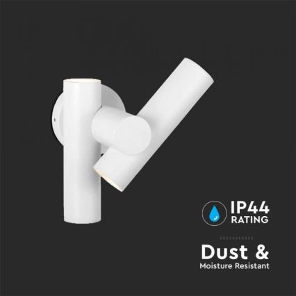 Foco LED de pared para exteriores 2xLED/3W/230V 3000K IP44 blanco