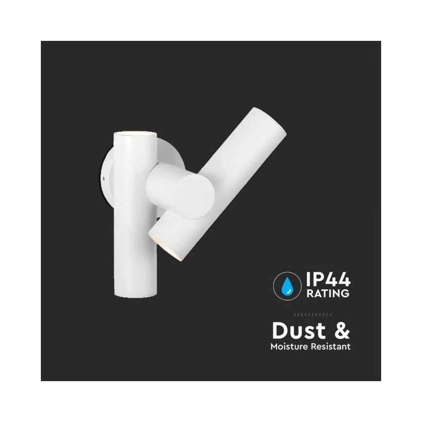 Foco LED de pared para exteriores 2xLED/3W/230V 3000K IP44 blanco