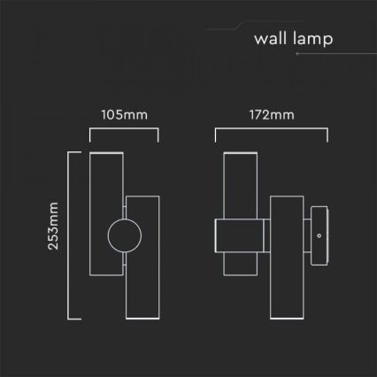 Foco LED de pared para exteriores 2xLED/3W/230V 3000K IP44 blanco