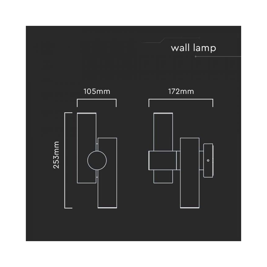 Foco LED de pared para exteriores 2xLED/3W/230V 3000K IP44 blanco