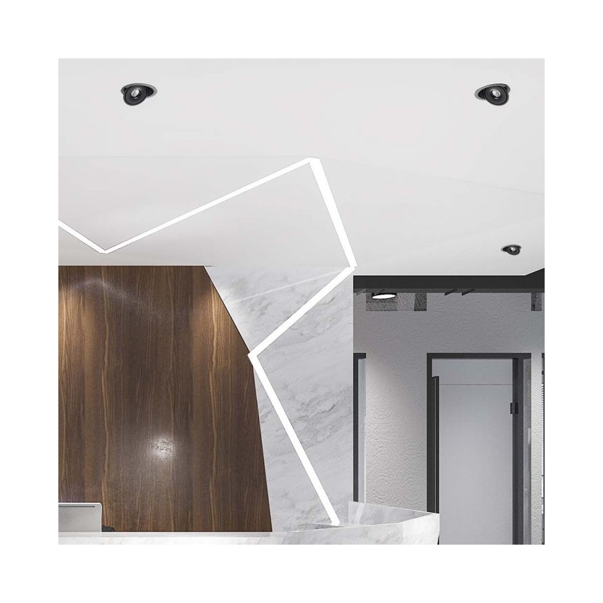 Foco empotrable LED de techo LED/12W/230V 3000/4000/6400K Ø 12 cm negro