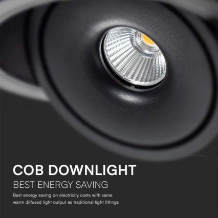 Foco empotrable LED de techo LED/12W/230V 3000/4000/6400K Ø 12 cm negro