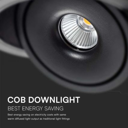 Foco empotrable LED para techo LED/28W/230V 3000/4000/6400K Ø 20 cm negro