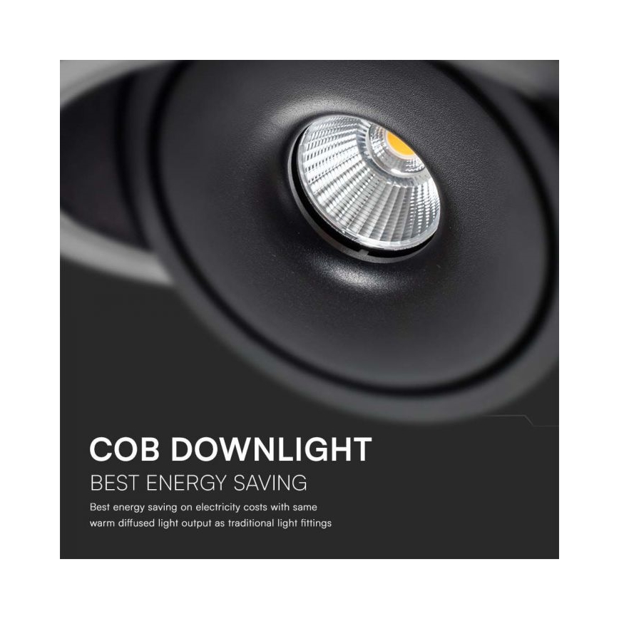 Foco empotrable LED para techo LED/28W/230V 3000/4000/6400K Ø 20 cm negro