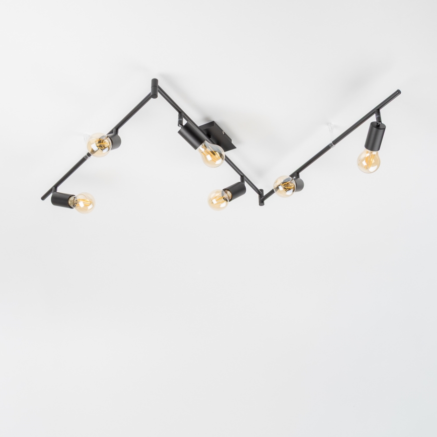 Foco LED empotrable 6xE27/6,5W/230V negro